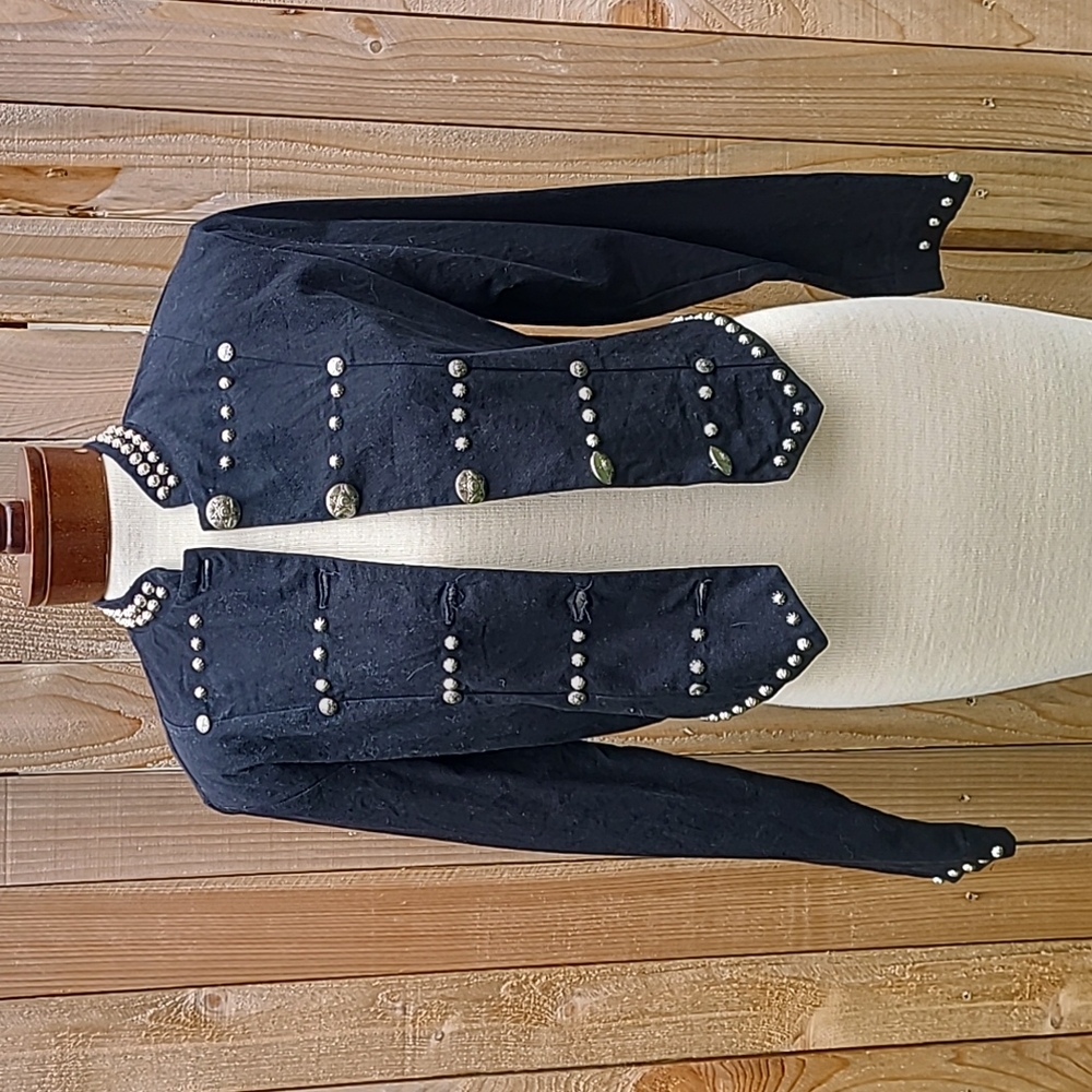 Wildfire cotton studded western button front jacket